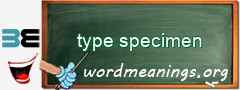WordMeaning blackboard for type specimen